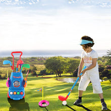 Load image into Gallery viewer, Young Golfers Fun Beginners Golf Club Play Set Kit for Kids – Golf Clubs, Cart, Holes and Play Balls Included