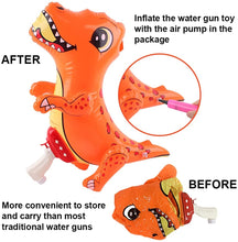 Load image into Gallery viewer, 2-in-1 Dinosaur and Shark Inflatable Portable Water Gun Toys Swimming Pool Beach Summer Outdoor Water Blasters Great Gift