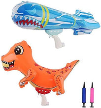 Load image into Gallery viewer, 2-in-1 Dinosaur and Shark Inflatable Portable Water Gun Toys Swimming Pool Beach Summer Outdoor Water Blasters Great Gift