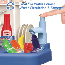 Load image into Gallery viewer, Kitchen Role Play Toy Set w/ Light Analog Sound Realistic Oven Microwave Press Water Faucet Kitchenware Birthday Christmas Gift for Kids