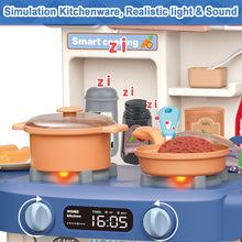 Load image into Gallery viewer, Kitchen Role Play Toy Set w/ Light Analog Sound Realistic Oven Microwave Press Water Faucet Kitchenware Birthday Christmas Gift for Kids