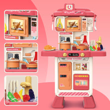 Load image into Gallery viewer, Kitchen Role Play Toy Set w/ Light Analog Sound Realistic Oven Microwave Press Water Faucet Kitchenware Birthday Christmas Gift for Kids