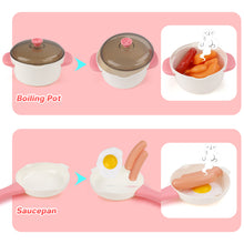 Load image into Gallery viewer, Kitchen Pretend Play Toys Cooking Toys with Play Pots and Pans Electronic Induction Cooktop with Sound & Light Cutting Food Kitchen Toy