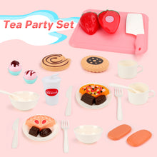 Load image into Gallery viewer, Kitchen Pretend Play Toys Cooking Toys with Play Pots and Pans Electronic Induction Cooktop with Sound & Light Cutting Food Kitchen Toy