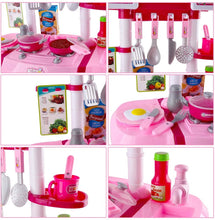 Load image into Gallery viewer, 'My Little Chef' Miniature Kitchen Playset Role Playing Game with Light and Sound Water Features Christmas Gift Toys PINK