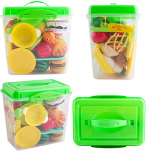 Load image into Gallery viewer, Pretend 42 Piece Play Food Cutting Toy Kitchen Set - Educational Learning for Kids with Storage Box