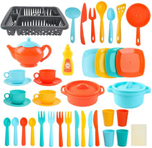 Load image into Gallery viewer, Kitchen Drainer Cooking Dishes Play Set with Over 40 Kitchen Accessories for Kids- Great Gift