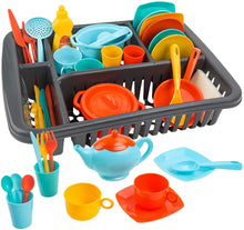 Load image into Gallery viewer, Kitchen Drainer Cooking Dishes Play Set with Over 40 Kitchen Accessories for Kids- Great Gift
