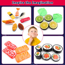 Load image into Gallery viewer, 48PCS Sushi Play Set, Kitchen Pretend Toy Color Changing Sushi, Play Food Accessories, Birthday for Boys or Girls