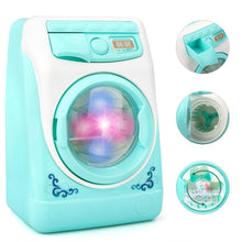Load image into Gallery viewer, Toy Washing Machine Mini Electric Plastic Washing Machine w/ Realistic Sounds Lights Kids Cleaning Toys Birthday Christmas Gift for Kids