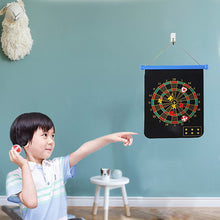 Load image into Gallery viewer, Double Sided Magnetic Dart Board Game for Kids with 8 Magnetic Darts and 8 Sticky Balls Included – Great for Kids Teens and Adults