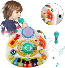Load image into Gallery viewer, Multifunctional Activity Learning Table with a Microphone, Plenty Musical Features, Light and Bluetooth Function Great Gift for Kids