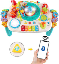 Load image into Gallery viewer, 2 in 1 Multifunctional Bluetooth Learning Activity Table w/Building Blocks Panel Sound and Light Functions Great Christmas Gift for Kids