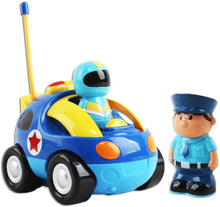 Load image into Gallery viewer, 2 Dolls Remote Control Cartoon Car for Toddlers with Light Music RC Police Car Toys Prefect Birthday Xmas Gift Present for Kids