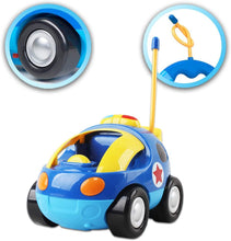Load image into Gallery viewer, 2 Dolls Remote Control Cartoon Car for Toddlers with Light Music RC Police Car Toys Prefect Birthday Xmas Gift Present for Kids