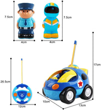 Load image into Gallery viewer, 2 Dolls Remote Control Cartoon Car for Toddlers with Light Music RC Police Car Toys Prefect Birthday Xmas Gift Present for Kids