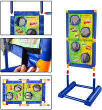 Load image into Gallery viewer, Moving Shooting Target Game with 2 Air Shooting Guns, 30 Foma Balls, Practise Sport Electric Scoring Outdoor Garden toys for Kids