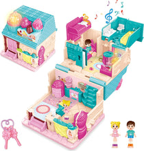 Load image into Gallery viewer, Portable Dollhouse Playset Bakery House Room Toy Mini 3D Doll House Pretend Play Toy With light and sound Great Gift for Kids