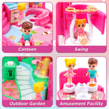 Load image into Gallery viewer, Cafe Garden Dolls House Portable Dollhouse Playset Pretend Play Toy With light and sound Mini 3D Doll House Great Gift for Kids