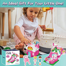 Load image into Gallery viewer, Cafe Garden Dolls House Portable Dollhouse Playset Pretend Play Toy With light and sound Mini 3D Doll House Great Gift for Kids