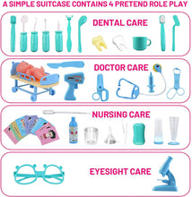 Load image into Gallery viewer, Doctor Set for kids-Medical Carry Case Doctor Dentist Nurse Eyesight Test Stethoscope Light and Sound Pretend Role Playset Gift for kids