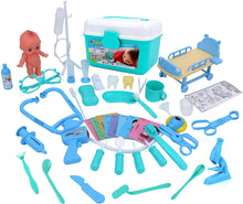 Load image into Gallery viewer, Doctor Set for kids-Medical Carry Case Doctor Dentist Nurse Eyesight Test Stethoscope Light and Sound Pretend Role Playset Gift for kids