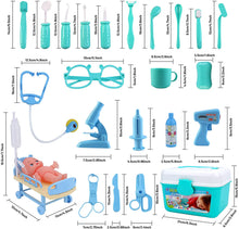 Load image into Gallery viewer, Doctor Set for kids-Medical Carry Case Doctor Dentist Nurse Eyesight Test Stethoscope Light and Sound Pretend Role Playset Gift for kids