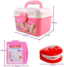 Load image into Gallery viewer, 2-in-1 Doctor and Dentist Carrycase Kids Role Play Set Education Kit with Lights Sounds Functions Prefect Birthday Christmas Gift for Kids