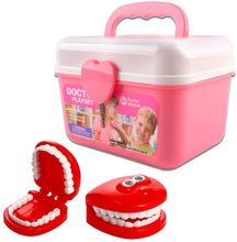 Load image into Gallery viewer, 2-in-1 Doctor and Dentist Carrycase Kids Role Play Set Education Kit with Lights Sounds Functions Prefect Birthday Christmas Gift for Kids