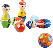Load image into Gallery viewer, 8 Piece Soft Foam Multi-coloured Pirate Skittles Bowling Indoor Outdoor Garden Game Play Set for Babies Toddlers Kids