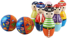Load image into Gallery viewer, 8 Piece Soft Foam Multi-coloured Pirate Skittles Bowling Indoor Outdoor Garden Game Play Set for Babies Toddlers Kids