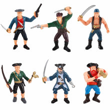 Load image into Gallery viewer, Pirate Action Figures Play Set with Boats Treasure Chest Cannons Pirate Ship and Sea Creatures - Educational Toys with Light Music