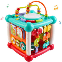 Load image into Gallery viewer, 15-in-1 Bluetooth Activity Cube with Shapes Sorting Light Piano Sound Early Learning Educational Toy Christmas Gift for Boys & Girls