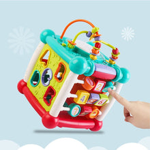 Load image into Gallery viewer, 15-in-1 Bluetooth Activity Cube with Shapes Sorting Light Piano Sound Early Learning Educational Toy Christmas Gift for Boys & Girls