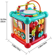 Load image into Gallery viewer, 15-in-1 Bluetooth Activity Cube with Shapes Sorting Light Piano Sound Early Learning Educational Toy Christmas Gift for Boys & Girls