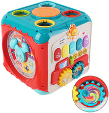 Load image into Gallery viewer, 7-in-1 Activity Cube with Shapes Sorting Light and Piano Sound Early Learning Educational Toy Great Birthday Christmas Gift for Kids