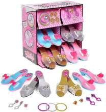 Load image into Gallery viewer, Princess Shoe and jewelry Boutique with 4 Pairs of Shoes, Rings, Bracelets & Earrings Included