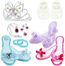 Load image into Gallery viewer, Deluxe Shoe and Tiara Beauty Boutique with 4 Pairs of Shoes and Four Crown Tiaras Included