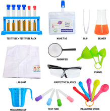Load image into Gallery viewer, Kids Role Play Laboratory Science Kit with Goggles, Lab Coat & Variety of Play Science Equipment for Children