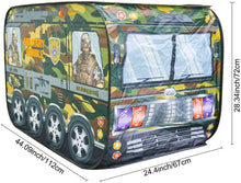 Load image into Gallery viewer, Kids Play Tent - Pop up Army Foldable Play Tent Children Play House Indoor Outdoor Play Toy Great Gift for for 3 4 5 6 Year Old Boys Girls