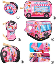 Load image into Gallery viewer, Ice Cream Truck Foldable Play Tent –Children Play House Indoor Outdoor Play Toy Great Gift for Girls Boys 3 4 5 Years Old