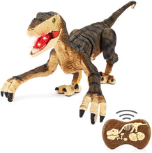 Load image into Gallery viewer, Rechargeable Remote Control Dinosaur Toy with Walking Feature & Roaring Sounds Lights Realistic T-Rex Dinosaur Robot for Kids Toys Gifts