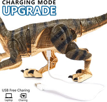 Load image into Gallery viewer, Rechargeable Remote Control Dinosaur Toy with Walking Feature & Roaring Sounds Lights Realistic T-Rex Dinosaur Robot for Kids Toys Gifts