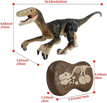 Load image into Gallery viewer, Rechargeable Remote Control Dinosaur Toy with Walking Feature & Roaring Sounds Lights Realistic T-Rex Dinosaur Robot for Kids Toys Gifts