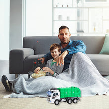 Load image into Gallery viewer, Remote Control Engineering Construction Garbage Truck Vehicle with Three Bins, Light and Sounds Functions Fun Educational Gift for Kids
