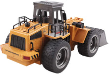 Load image into Gallery viewer, 1:18 Die Cast RC 6 Channel Remote Control Front Loader Tractor Toy Fully Functional Digger Bulldozer Construction Toy Car LED Light Sound