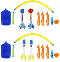 Load image into Gallery viewer, 2-IN-1 Super Stomp and Launch Rocket Play Set Game for Children Includes Light up Foam Rockets for Indoor and Outdoor Use