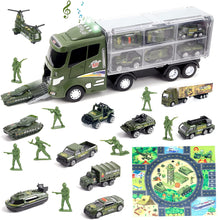 Load image into Gallery viewer, Die-Cast Rescue Emergency Military Truck Toy Set with a Carrier Truck with Map, Soldiers and Accessories for Kids