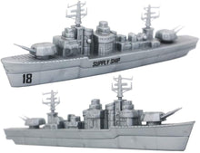 Load image into Gallery viewer, Model Military Naval Ship Aircraft Carrier Toy Play Set with Small Scale Model Planes, Battleship and Supply Ship Included