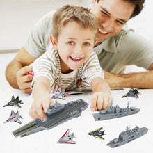 Load image into Gallery viewer, Model Military Naval Ship Aircraft Carrier Toy Play Set with Small Scale Model Planes, Battleship and Supply Ship Included